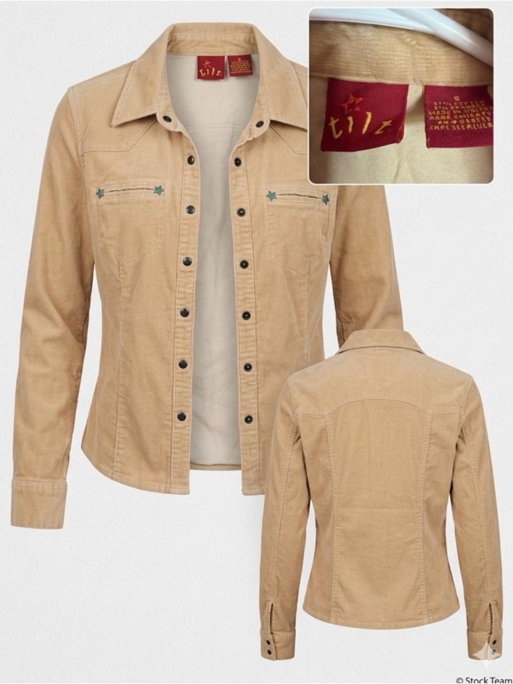 Tilt Tan Corduroy Western Snap-Front Shirt - Size Small